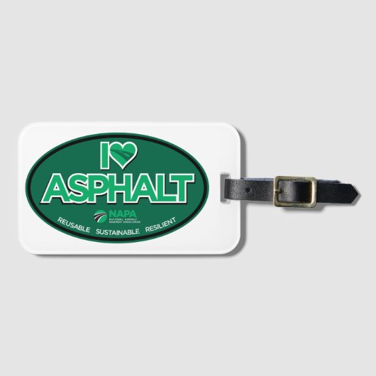 I Love Asphalt Bagagelabel (Voorkant (horizontaal))