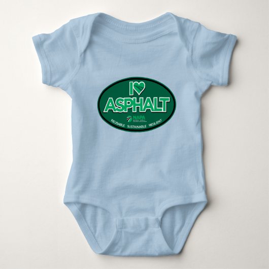 I Love Asphalt One-Piece Baby Bodysuit - Blue (Voorkant)