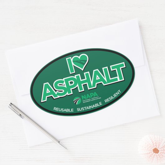 I Love Asphalt Stickers - Oval (Envelop)