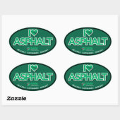 I Love Asphalt Stickers - Oval (Vel)