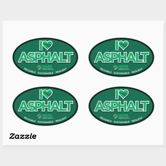 I Love Asphalt Stickers - Oval (Vel)