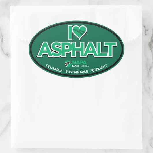 I Love Asphalt Stickers - Oval (Tas)