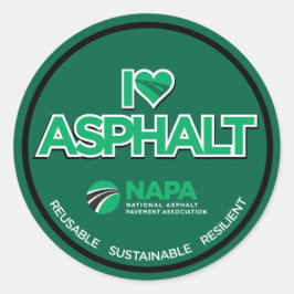 I Love Asphalt Stickers - Round