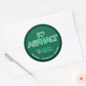 I Love Asphalt Stickers - Round (Envelop)