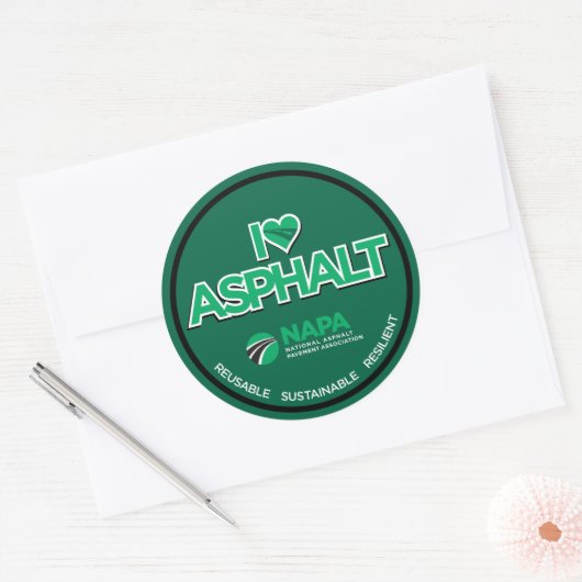 I Love Asphalt Stickers - Round (Envelop)