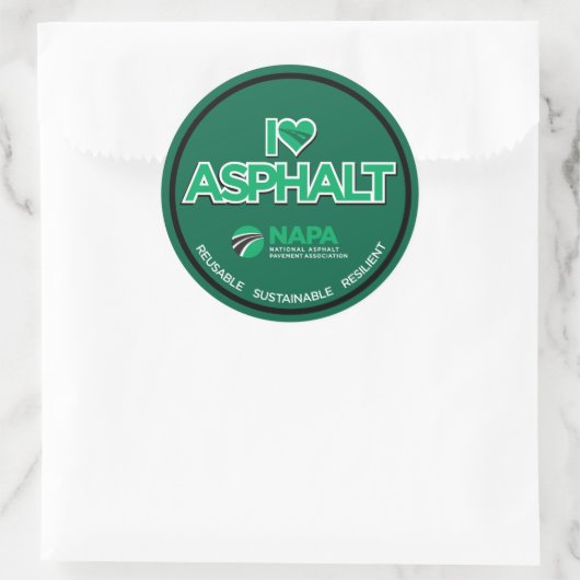 I Love Asphalt Stickers - Round (Tas)