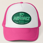 I Love Asphalt Trucker Hat - Roze Pet (Voorkant)
