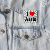 I Love Assis, Brazilië Vierkante Button 5,1 Cm (In situ)