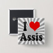 I Love Assis, Brazilië Vierkante Button 5,1 Cm (Voorkant /achterkant)