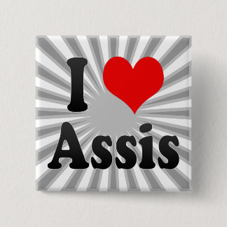 I Love Assis, Brazilië Vierkante Button 5,1 Cm