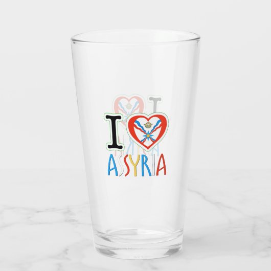 I Love Assyria Glas (Achterkant)