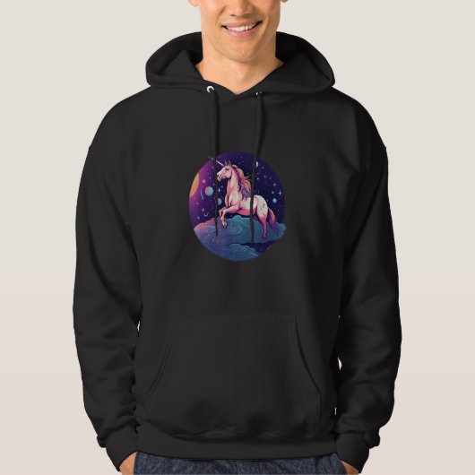 I Love Astrophysics and Unicorns Unique Celestial Hoodie (Voorkant)