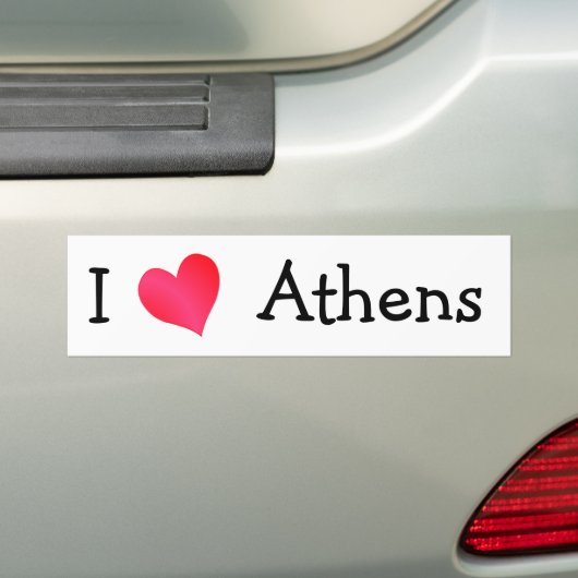 I Love Athens Bumpersticker (Op auto)
