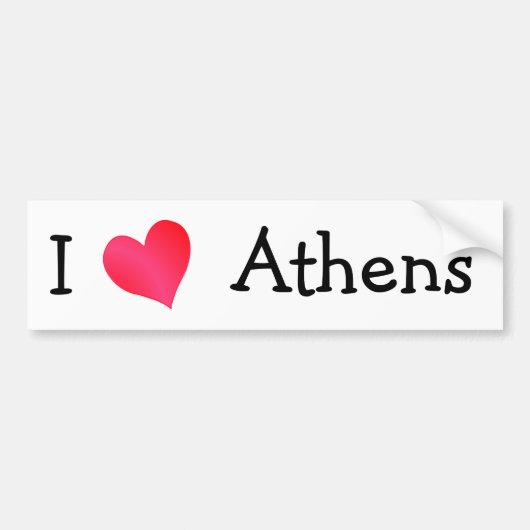 I Love Athens Bumpersticker (Voorkant)