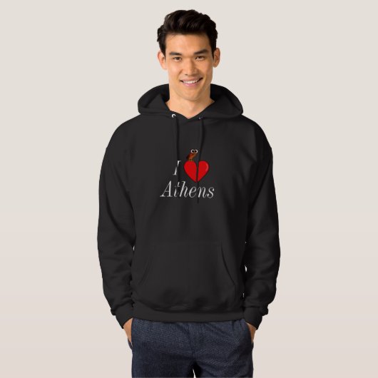 I Love Athens Hoodie (Voorkant volledig)