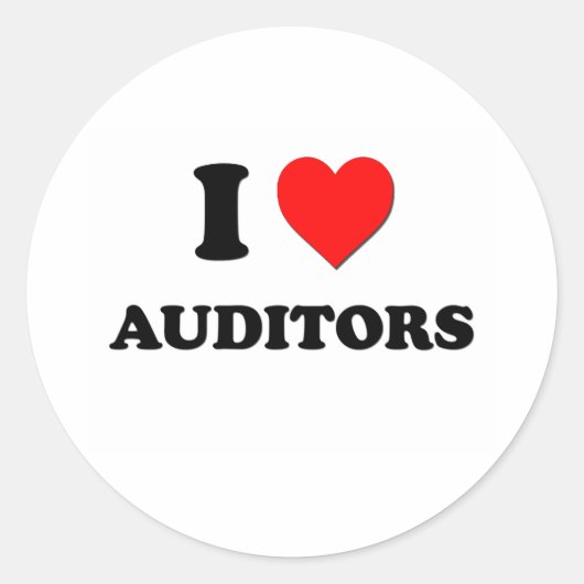 I Love Auditors Ronde Sticker (Voorkant)