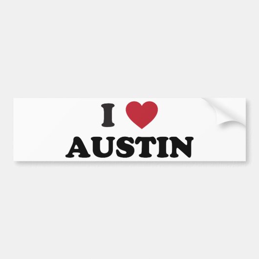 I Love Austin Bumpersticker (Voorkant)