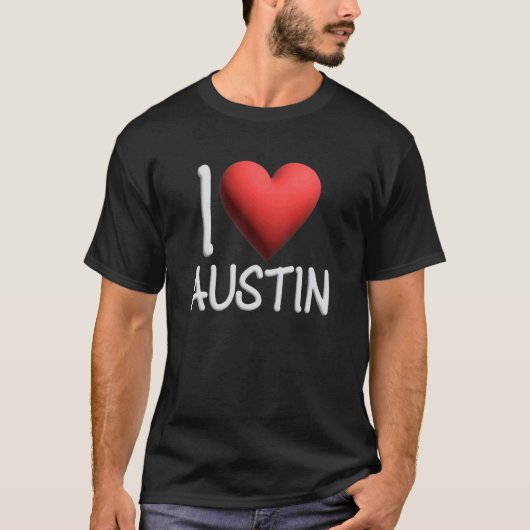 I Love Austin Name Persoonlijke Mannen Guy BFF Fri T-shirt (Voorkant)