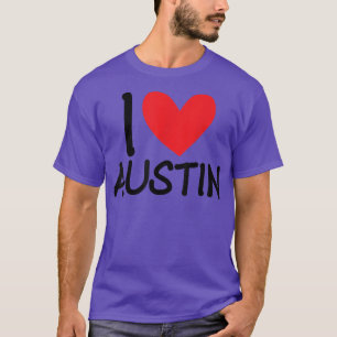 I Love Austin Name Persoonlijke Mannen Guy BFF Fri T-shirt