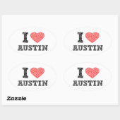 I Love Austin Ovale Sticker (Vel)