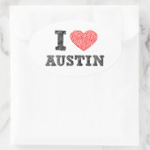 I Love Austin Ovale Sticker (Tas)