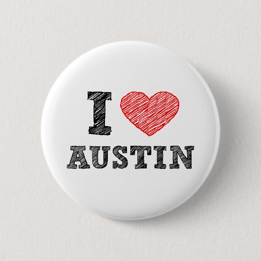 I Love Austin Ronde Button 5,7 Cm (Voorkant)