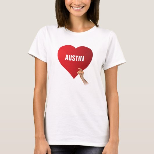 I Love Austin T-shirt (Voorkant)