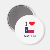 I Love Austin Texas Magneet (Voorkant / Achterkant)