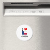 I Love Austin Texas Magneet (Insitu (Vaatwasser))