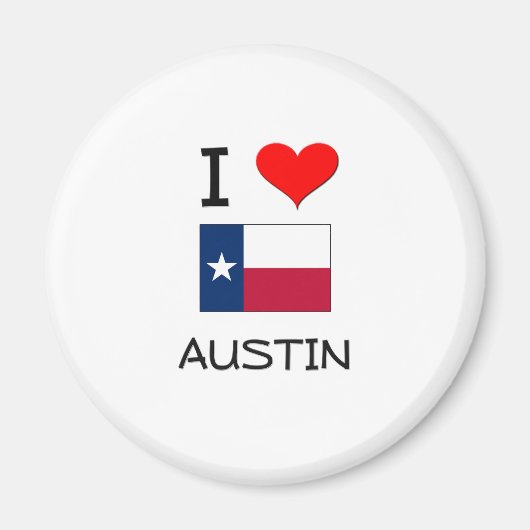 I Love Austin Texas Magneet (Voorkant)