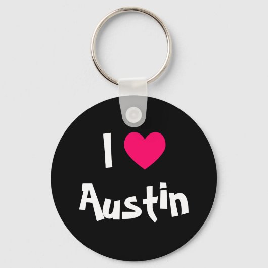 I Love Austin Texas Sleutelhanger (Voorkant)