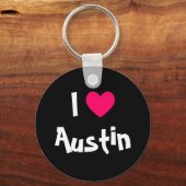 I Love Austin Texas Sleutelhanger (Voorkant)
