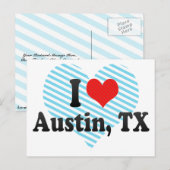 I Love Austin, TX Briefkaart (Voorkant / Achterkant)