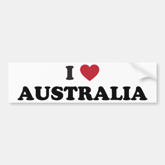 I Love Australia Bumpersticker (Voorkant)
