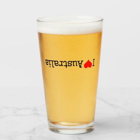 I Love Australia Glas (Voorkant gevuld)