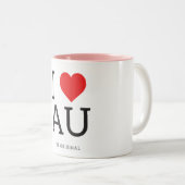 I Love Australia | I Hart AU-Mokken Tweekleurige Koffiemok (Voorkant rechts)