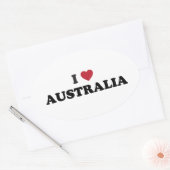 I Love Australia Ovale Sticker (Envelop)
