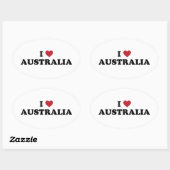 I Love Australia Ovale Sticker (Vel)