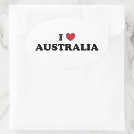 I Love Australia Ovale Sticker (Tas)