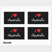 I Love Australia Rechthoekige Sticker (Vel)