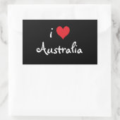 I Love Australia Rechthoekige Sticker (Tas)