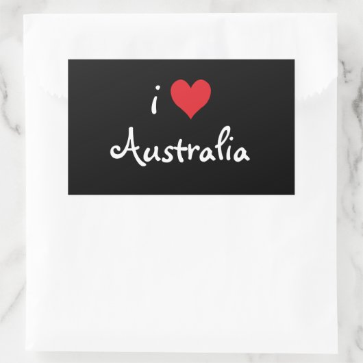 I Love Australia Rechthoekige Sticker (Tas)