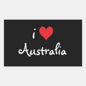 I Love Australia Rechthoekige Sticker (Voorkant)