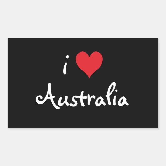 I Love Australia Rechthoekige Sticker (Voorkant)