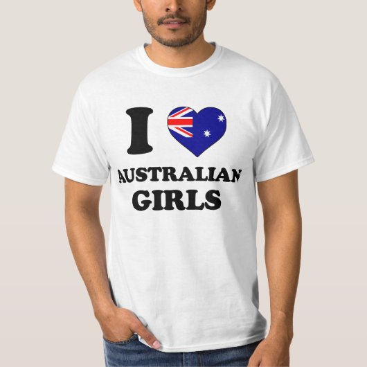 I love Australian Girls T-shirt (Voorkant)
