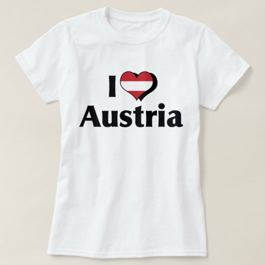 I Love Austria Flag T-shirt (Design voorkant)