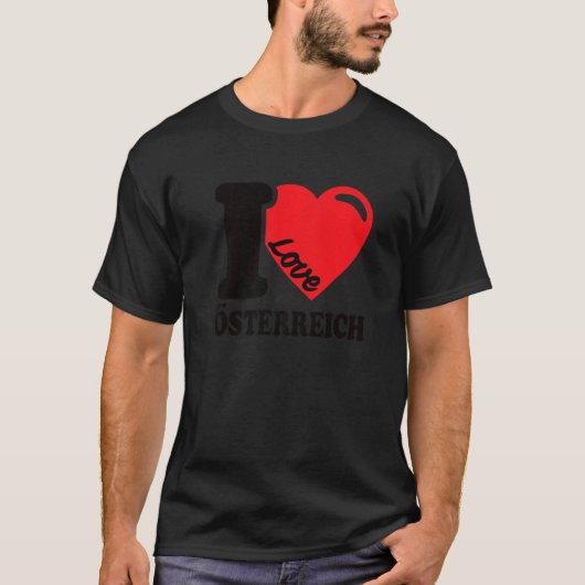 I Love Austria Homeland Austrian Flag T-shirt (Voorkant)