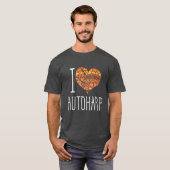 I Love Autoharp Oranje Mandala Heart T-shirt (Voorkant volledig)