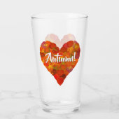 I Love Autumn, Bold—Red Aspen Leaf Heart 1 Glas (Achterkant)