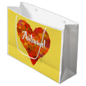 I Love Autumn, Bold—Red Aspen Leaf Heart 1 Groot Cadeauzakje (Voorkant Gekanteld)